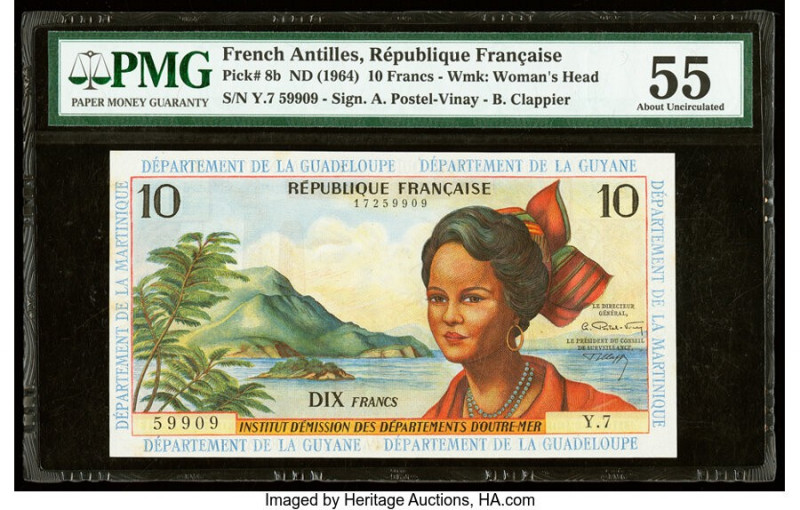 French Antilles Institut d'Emission des Departements d'Outre-Mer 10 Francs ND (1...