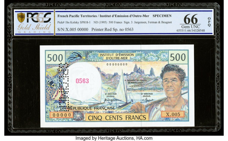 French Pacific Territories Institut d'Emission d'Outre Mer 500 Francs ND (1995) ...