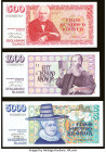 Matching Serial Numbers 00000541 Iceland Central Bank of Iceland 500; 1000; 5000 Kronur 1961 (ND 1981) Pick 51a; 52a; 53a Three Examples Crisp Uncircu...