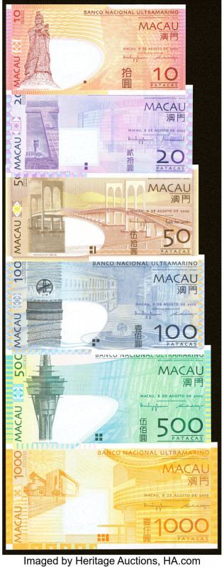 Macau Banco Nacional Ultramarino Group Lot of 6 Examples Crisp Uncirculated. 

H...