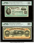 Mexico Nacional Monte de Piedad; Banco de Tamaulipas 5; 10 Pesos 1880-81; ND (1902-14) Pick S265r1; S403cr Two Remainders PMG About Uncirculated 55 EP...