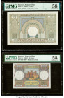 Morocco Banque d'Etat du Maroc 50; 100 Francs 18.6.1946; 22.12.1952 Pick 21; 45 Two Examples PMG Choice About Unc 58 (2). 

HID09801242017

© 2022 Her...