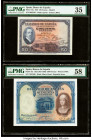 Spain Banco de Espana 50; 500 (2) Pesetas 17.5.1927; 24.7.1927; 15.8.1928 Pick 72a; 73c; 77a Three Examples PMG Choice Very Fine 35; Choice About Unc ...