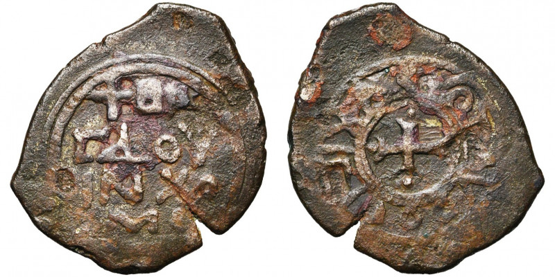 COMTE D''EDESSE, Baudouin II du Bourg, restauré (1108-1118), AE bronze surfrappé...