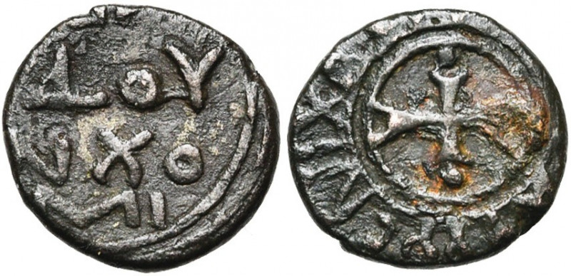 COMTE D''EDESSE, Baudouin II du Bourg, restauré (1108-1118), AE petit bronze. D/...