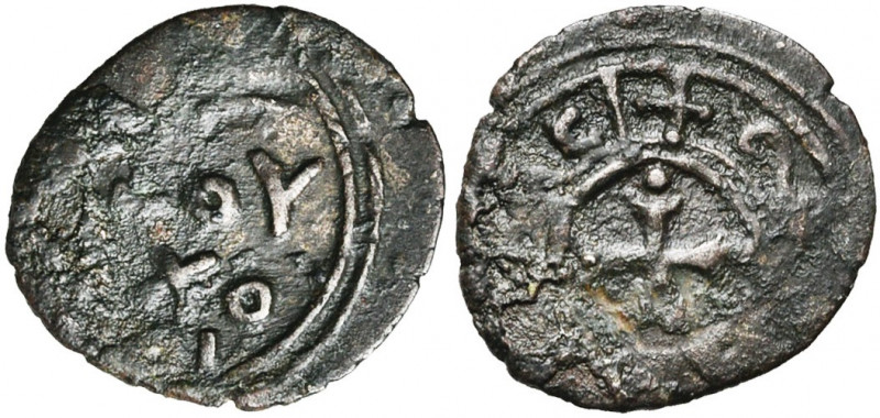 COMTE D''EDESSE, Baudouin II du Bourg, restauré (1108-1118), AE petit bronze. D/...