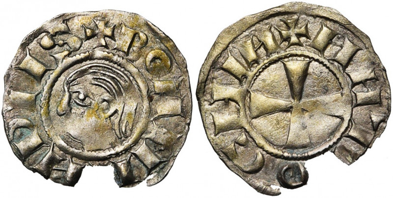 PRINCIPAUTE D''ANTIOCHE, Bohémond III (1149-1201), billon denier à la tête nue, ...