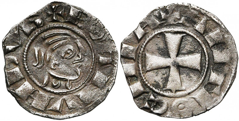 PRINCIPAUTE D''ANTIOCHE, Bohémond III (1149-1201), AR denier à la tête nue, 1149...