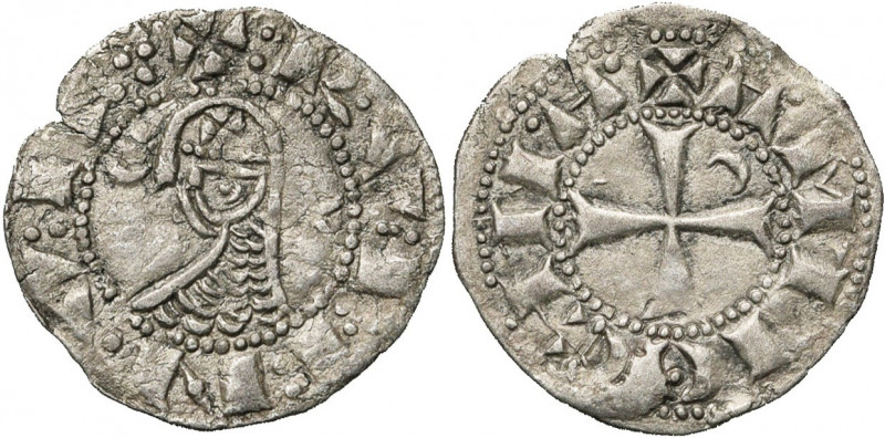 PRINCIPAUTE D''ANTIOCHE, Raymond Roupen (1216-1219), billon denier. Type L/M. D/...