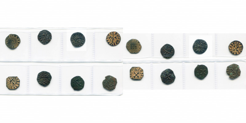 PRINCIPAUTE D''ANTIOCHE, lot de 8 p.: Bohémond III (1149-1201), fraction en cuiv...