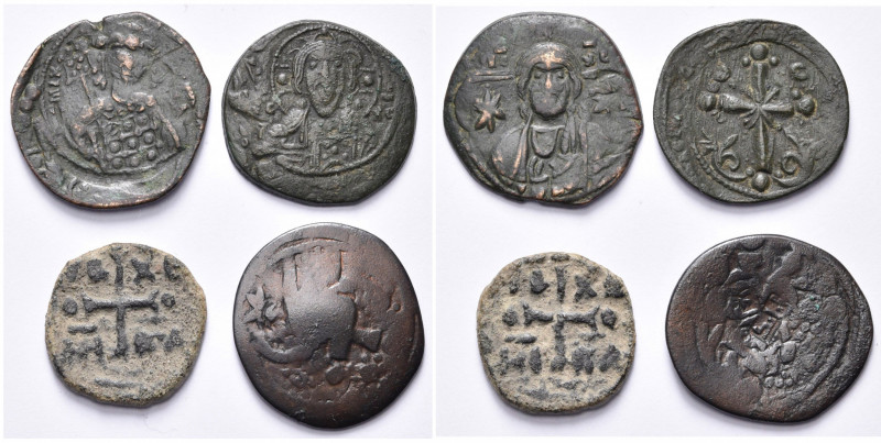 lot de 4 p.: Empire byzantin, Michel VII (1071-1078), follis (Sear 1878, surfrap...