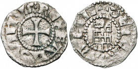 ROYAUME DE JERUSALEM, Baudouin III (1143-1163), billon obole. 1er groupe (style grossier). Type 2. D/  RX BALVINVS Croix pattée. R/ +  IRVSALM ...