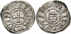 ROYAUME DE JERUSALEM, Baudouin III (1143-1163), billon denier. 2e groupe (style affiné). Type 3 (X bouleté). D/ Croix pattée. R/ La tour de David. Met...