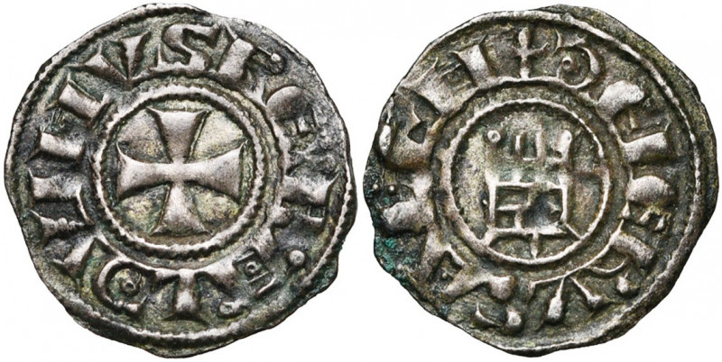 ROYAUME DE JERUSALEM, Baudouin III (1143-1163), billon denier. 2e groupe (style ...