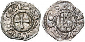 ROYAUME DE JERUSALEM, Baudouin III (1143-1163), billon obole. 2e groupe (style affiné). Type 5. D/ Croix pattée. R/ La tour de David. Metcalf 165-167;...