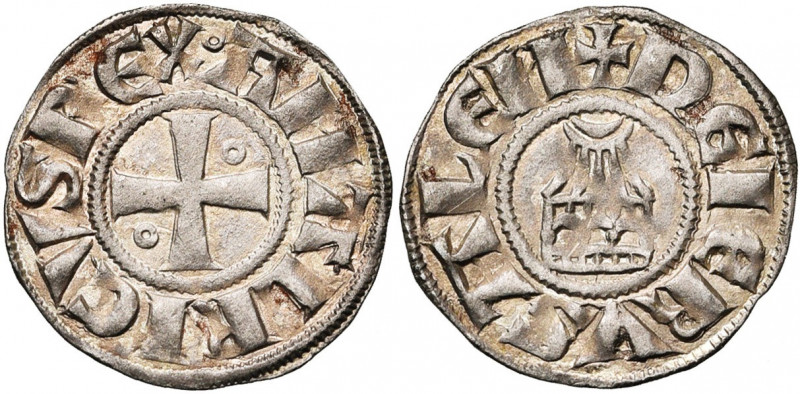 ROYAUME DE JERUSALEM, Amaury (1163-1174), billon denier. Type 3a (simple annelet...