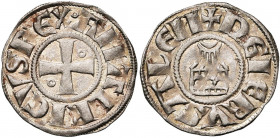 ROYAUME DE JERUSALEM, Amaury (1163-1174), billon denier. Type 3a (simple annelet initial). D/ AMALRICVS REX Croix pattée cantonnée de deux annelets. R...