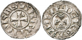 ROYAUME DE JERUSALEM, Amaury (1163-1174), billon denier. Type 3b (simple annelet initial). D/ AMALRICVS REX Croix pattée cantonnée de deux globules. R...