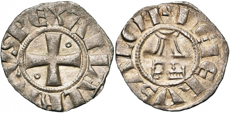 ROYAUME DE JERUSALEM, Amaury (1163-1174), billon denier. Type 6a (A avec triple ...