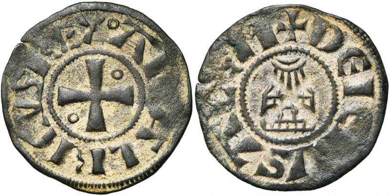 ROYAUME DE JERUSALEM, Amaury (1163-1174), billon denier. Type hybride 7/5 (A ave...