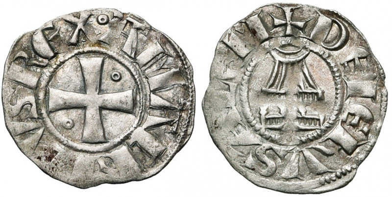 ROYAUME DE JERUSALEM, Amaury (1163-1174), billon denier. Type 7 (A avec double b...