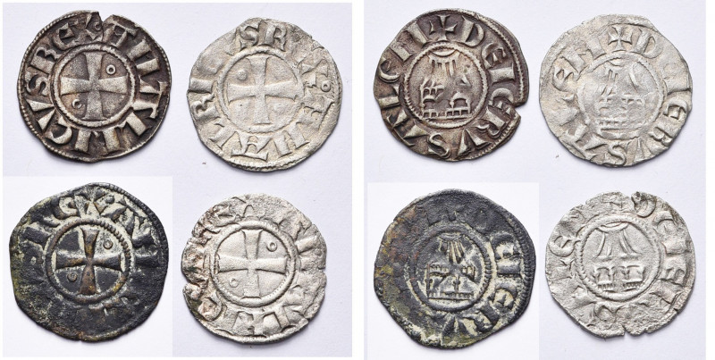 ROYAUME DE JERUSALEM, Amaury (1163-1174), lot de 4 deniers à l''église de la Rés...