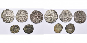 ROYAUME DE JERUSALEM, Amaury (1163-1174), lot de 5 p.: denier à l''église de la Résurrection, type 6b, 7 et 12; obole, type 7 (2).
Beau à Très Beau...