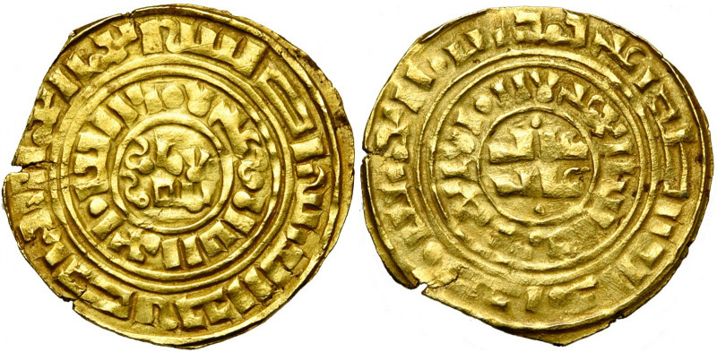 ROYAUME DE JERUSALEM, AV besant, avant 1250, Acre. Imitation du dinar fatimide d...
