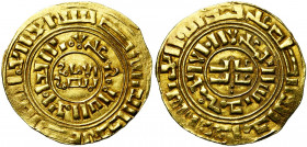 ROYAUME DE JERUSALEM, AV besant, avant 1250, Acre. Imitation du dinar fatimide d''al-Amir. Troisième phase. R/ Deux points dans le champ. Metcalf 136-...