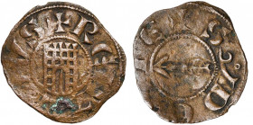 ROYAUME DE JERUSALEM, SEIGNEURIE DE SIDON, Renaud Grenier (vers 1170-1202), Cu pougeoise, avant 1187. D/ + RENALDVS Tour fortifiée. R/ + SYDONIE Flèch...
