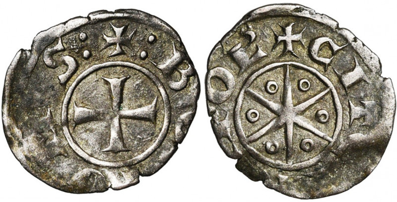 COMTE DE TRIPOLI, Bohémond VI (1251-1275), billon denier à l''étoile. D/ + :BO C...