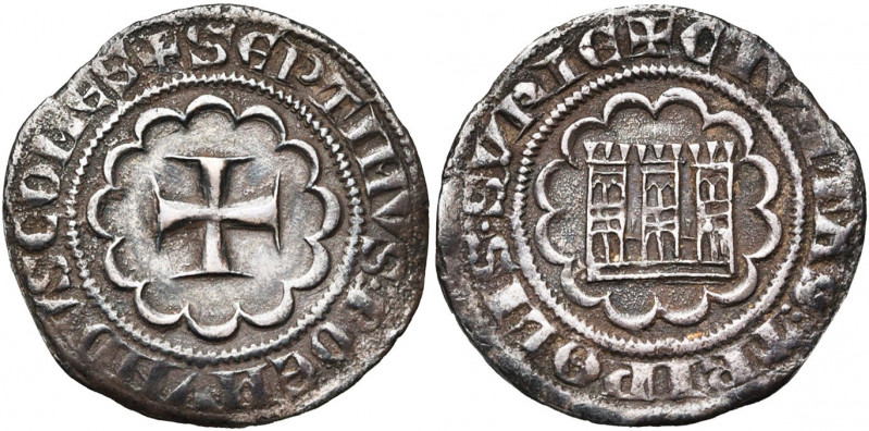 COMTE DE TRIPOLI, Bohémond VII (1275-1287), AR demi-gros. D/ + SEPTIMVS BOEMVNDV...