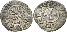 ROYAUME DE CHYPRE, Hugues III (1267-1284), billon denier au lion, après 1269. D/ + HVGVE: REI: DE Croix. R/ + IRL''M: ED'' CHIPR'': Lion rampant à g.,...
