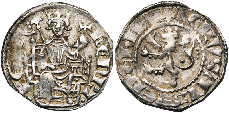 ROYAUME DE CHYPRE, Henri II (1285-1324), AR demi-gros (gros petit), début du règ...
