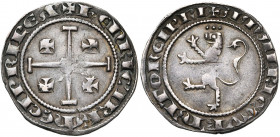 ROYAUME DE CHYPRE, Amaury, prince de Tyr, gouverneur (1306-1310), AR gros, automne 1309 (?). Premier type. D/ + HENRIC'' IRL''M E CIPRI REX Croix de J...