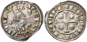 ROYAUME DE CHYPRE, Henri II (1285-1324), AR gros, 1310-1324, Nicosie (?). Série 1a. D/ Le roi trônant de f. sur deux lions, ten. un sceptre et un gl. ...