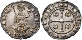 ROYAUME DE CHYPRE, Henri II (1285-1324), AR gros, 1310-1324, Famagouste (?). Série 2. D/ Le roi trônant de f., ten. le sceptre et le gl. cr. Trois joy...