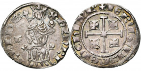 ROYAUME DE CHYPRE, Henri II (1285-1324), AR gros, 1310-1324, Famagouste (?). Série 2. D/ Le roi trônant de f. sur deux lions, ten. un sceptre et un gl...