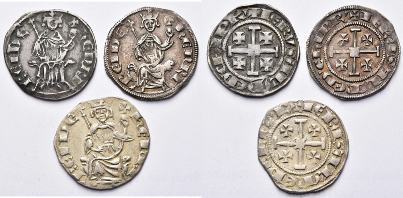 ROYAUME DE CHYPRE, Henri II (1285-1324), lot de 3 gros, 1310-1324, Famagouste (?...