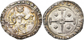 ROYAUME DE CHYPRE, Pierre Ier (1359-1369), AR gros. D/ Le roi trônant de f., ten. une épée et un gl. cr. A d., son écu. A g., un petit oiseau. Sur le ...