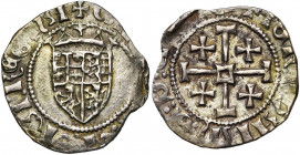 ROYAUME DE CHYPRE, Charlotte (1458-1459), AR gros. Type A. D/ Ecu couronné. R/ Croix de Jérusalem. Metcalf 804; C.L.C. 14, 1-8; CCS 142. 3,99g Extrême...