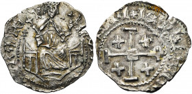 ROYAUME DE CHYPRE, Louis de Savoie (1459-1460), AR gros. Type E. D/ Le roi trônant de f., ten. un sceptre et un gl. cr. R/ Croix de Jérusalem. ARMI en...