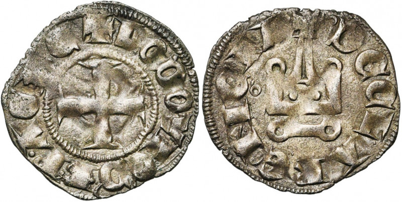 PRINCIPAUTE D''ACHAIE, Louis de Bourgogne (1313-1316), billon denier tournois, C...