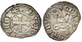 DESPOTAT DE ROMANIE-EPIRE, Philippe de Tarente (1294-1313), billon denier tournois, vers 1295, Corfou. D/ + PhVS DEI GRACIA Croix. R/ + CORFOI DOMINVS...