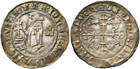 ORDRE DE SAINT-JEAN A RHODES, Juan Fernandez de Heredia (1377-1396), AR gigliat. D/ Le grand maître agenouillé à g. devant une croix patriarcale. A d....