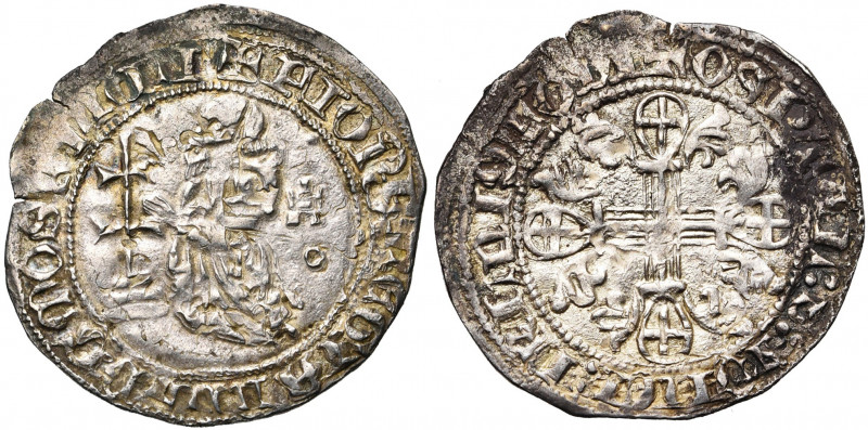 ORDRE DE SAINT-JEAN A RHODES, Juan Fernandez de Heredia (1377-1396), AR gigliat....