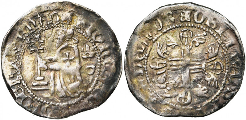 ORDRE DE SAINT-JEAN A RHODES, Juan Fernandez de Heredia (1377-1396), AR tiers de...