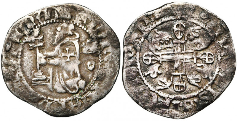 ORDRE DE SAINT-JEAN A RHODES, Juan Fernandez de Heredia (1377-1396), AR tiers de...