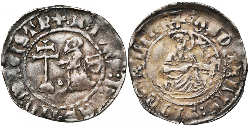 ORDRE DE SAINT-JEAN A RHODES, Jean de Lastic (1437-1454), AR aspre (demi-gigliat...