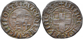 ORDRE DE SAINT-JEAN A RHODES, Guy de Blanchefort (1512-1513), Cu double denier (?). D/ + GVIDO DE BLANCHEFORT Ecu écartelé de l''Ordre et du grand maî...